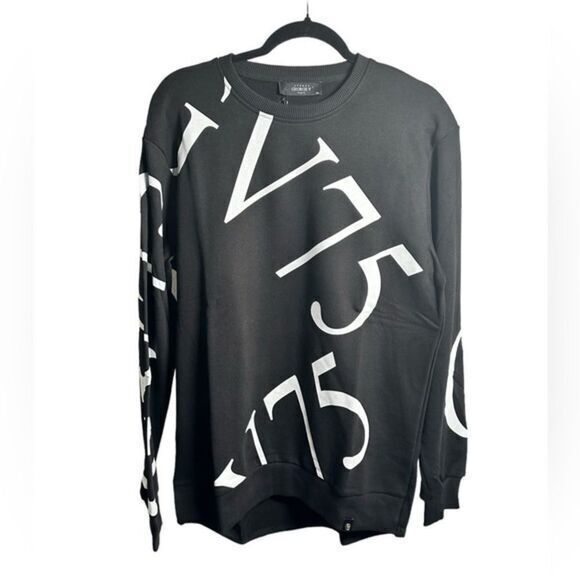 NWT Avenue George V Paris Men’s Black Large Print Monogram “GV 75” Sweatshirt-XL - Picture 1 of 5